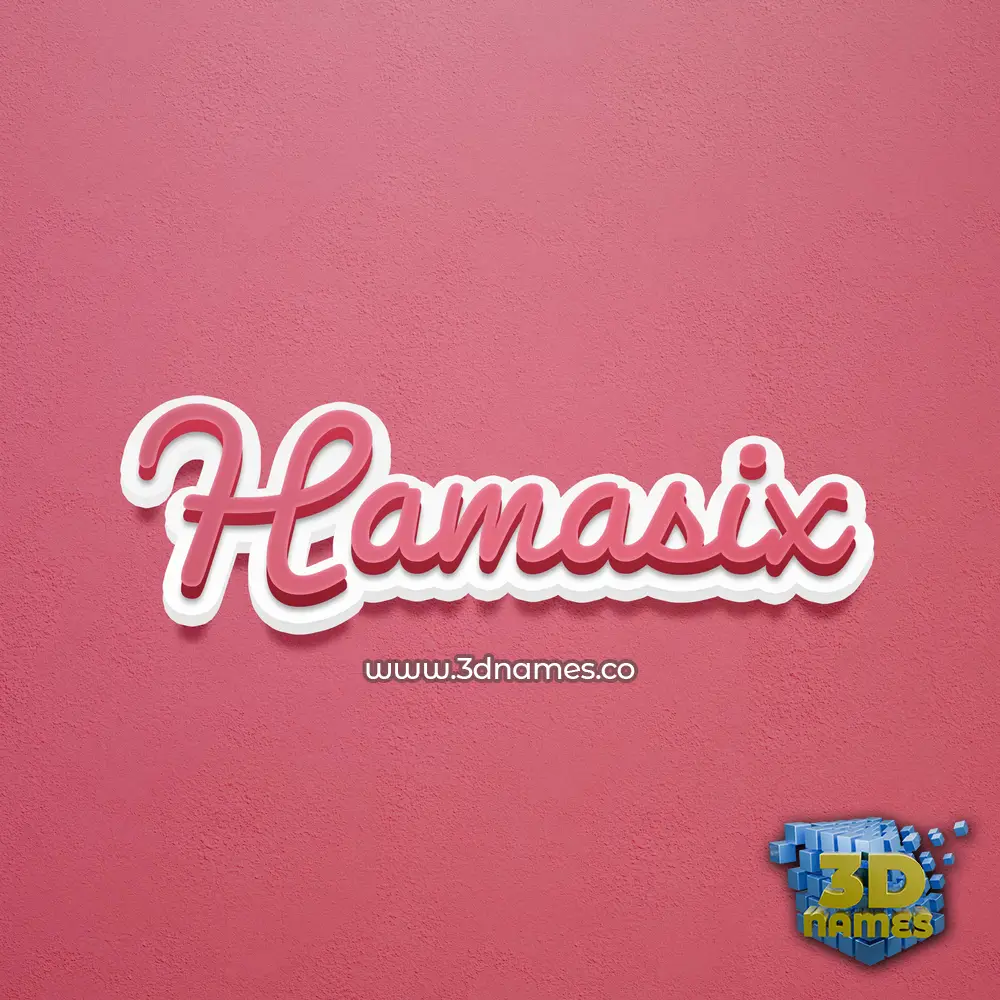 hamasix in Red Scribble style - 3D name wallpaper