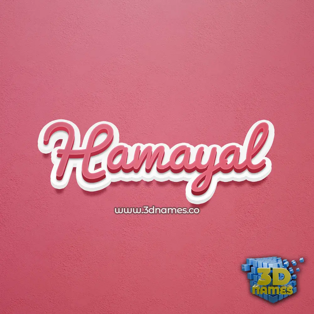 hamayal in Red Scribble style - 3D name wallpaper