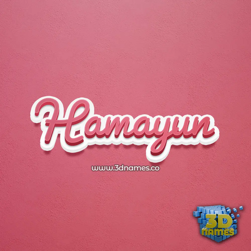 hamayun in Red Scribble style - 3D name wallpaper
