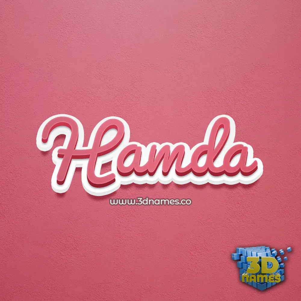 hamda in Red Scribble style - 3D name wallpaper