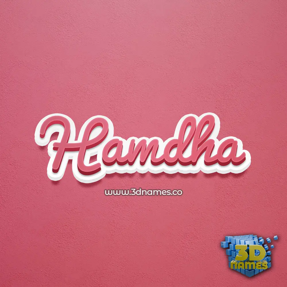 hamdha in Red Scribble style - 3D name wallpaper