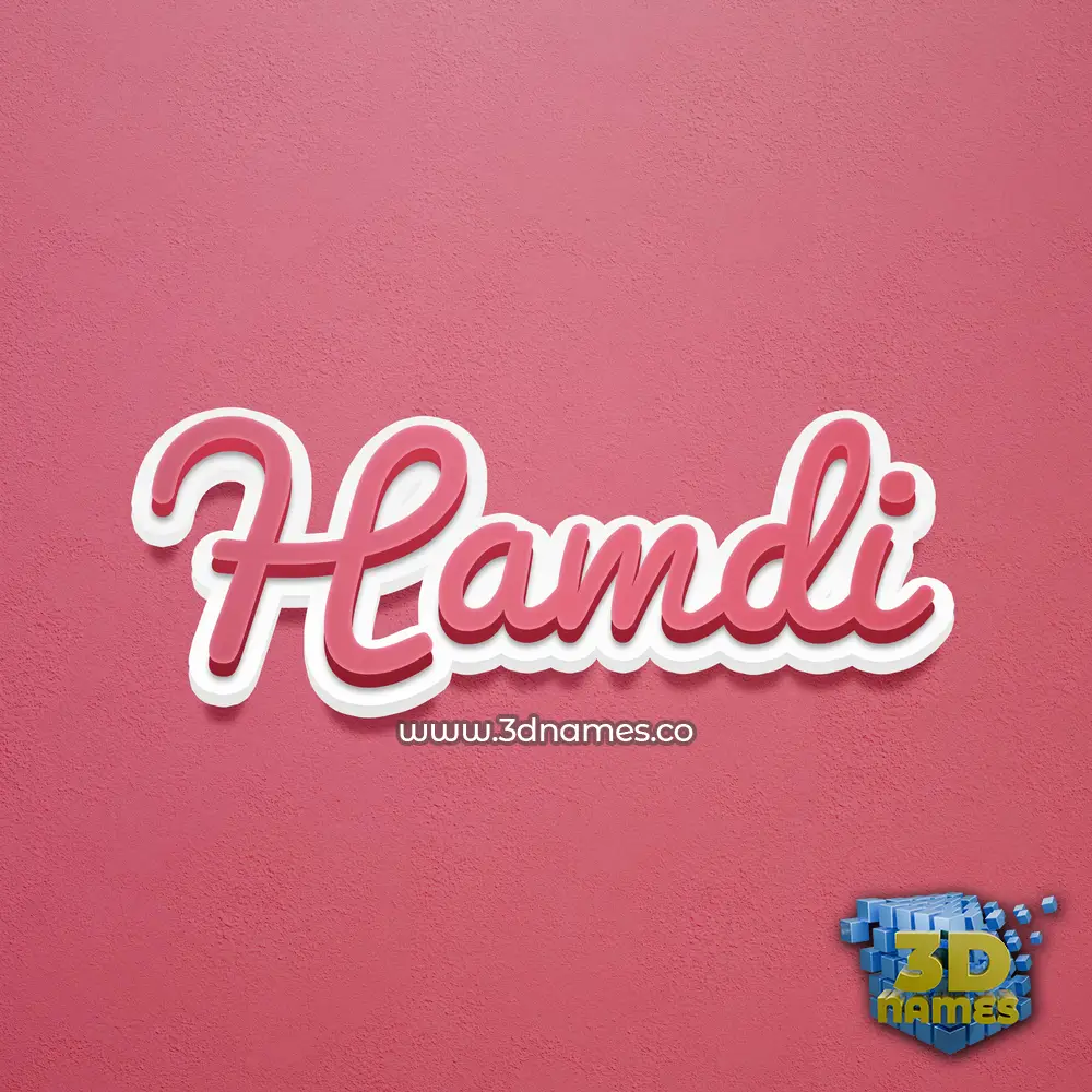 hamdi in Red Scribble style - 3D name wallpaper
