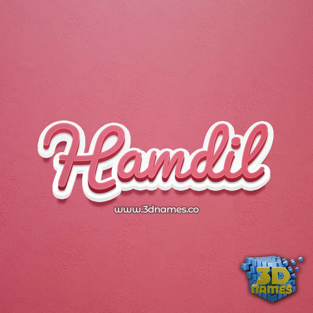 hamdil in Red Scribble style - 3D name wallpaper