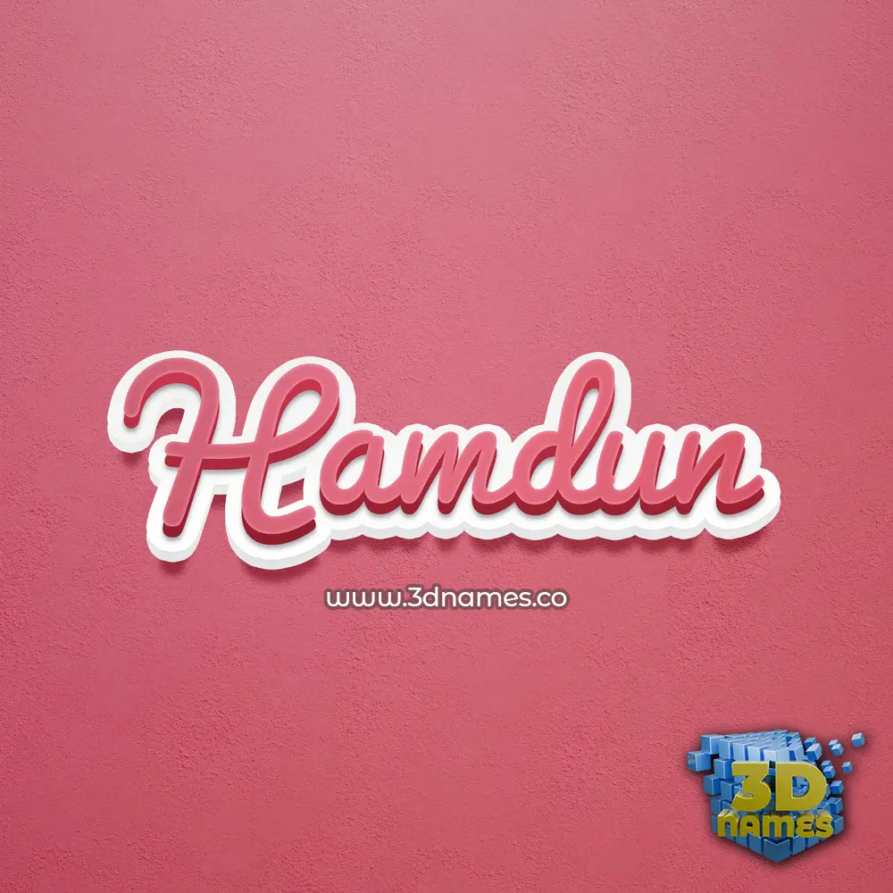 hamdun in Red Scribble style - 3D name wallpaper