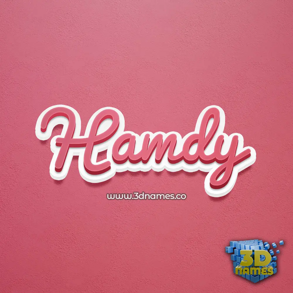 hamdy in Red Scribble style - 3D name wallpaper