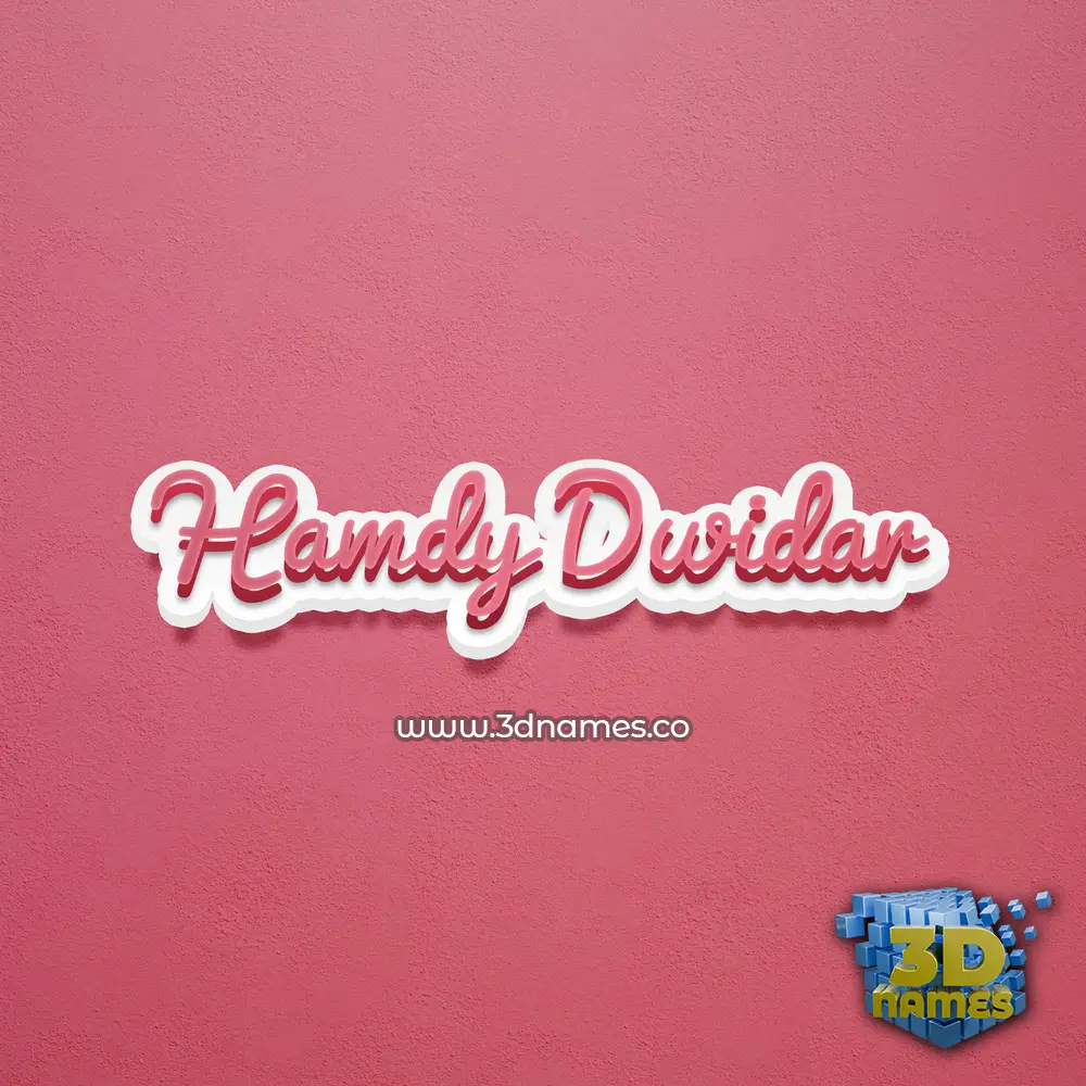 hamdy dwidar in Red Scribble style - 3D name wallpaper