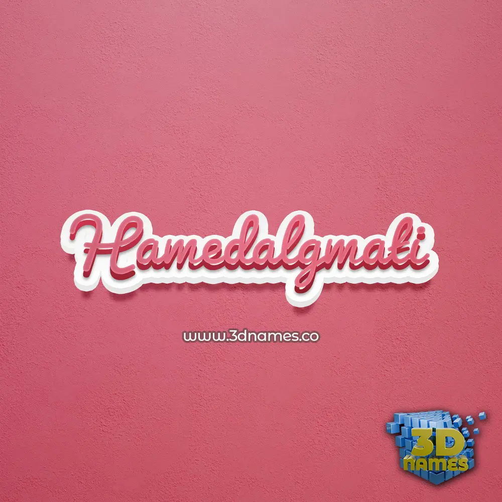 hamedalgmati in Red Scribble style - 3D name wallpaper