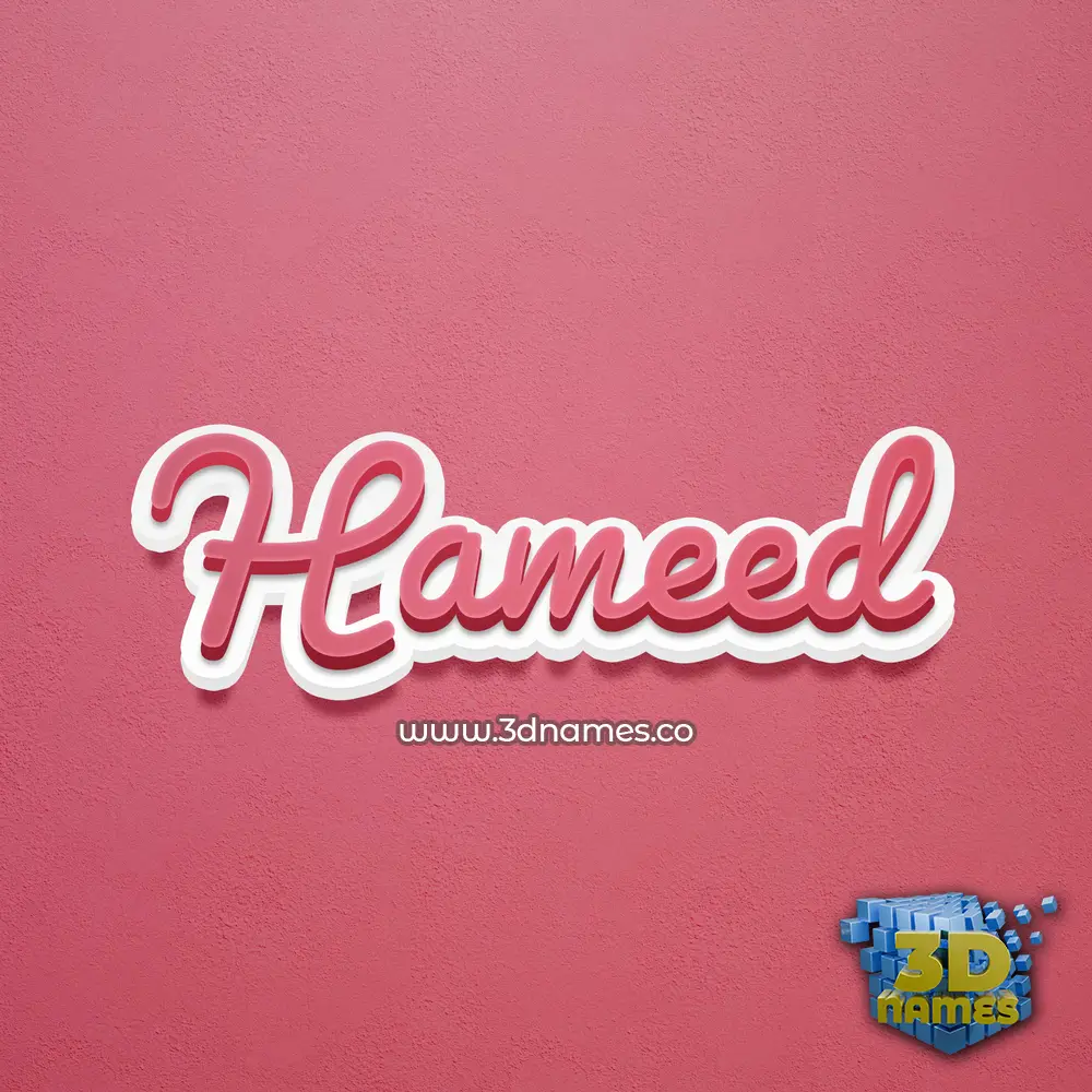 hameed in Red Scribble style - 3D name wallpaper