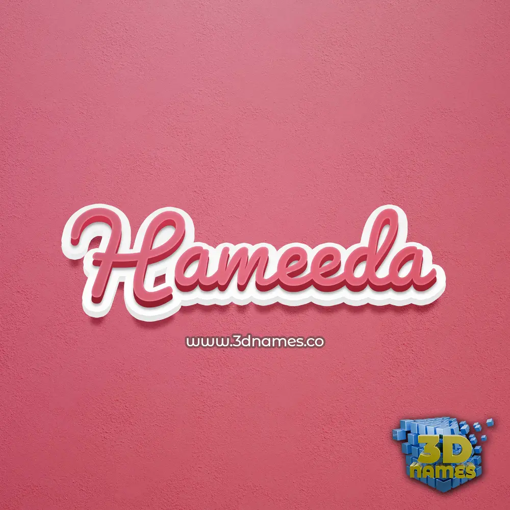 hameeda in Red Scribble style - 3D name wallpaper