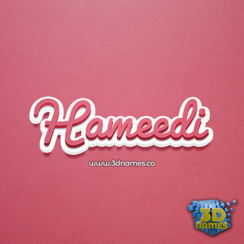 hameedi in Red Scribble style - 3D name wallpaper