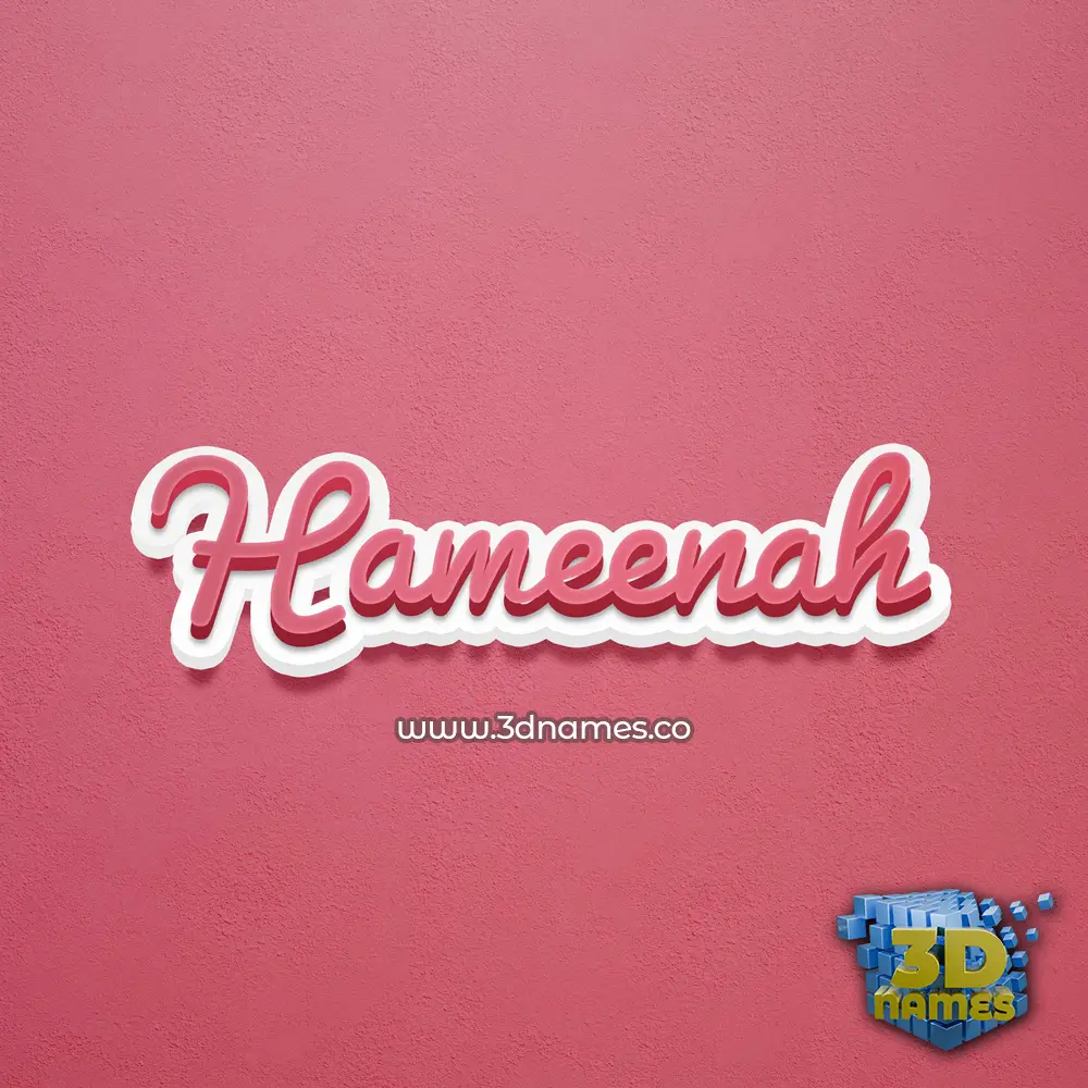 hameenah in Red Scribble style - 3D name wallpaper