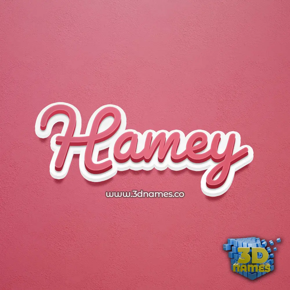 hamey in Red Scribble style - 3D name wallpaper
