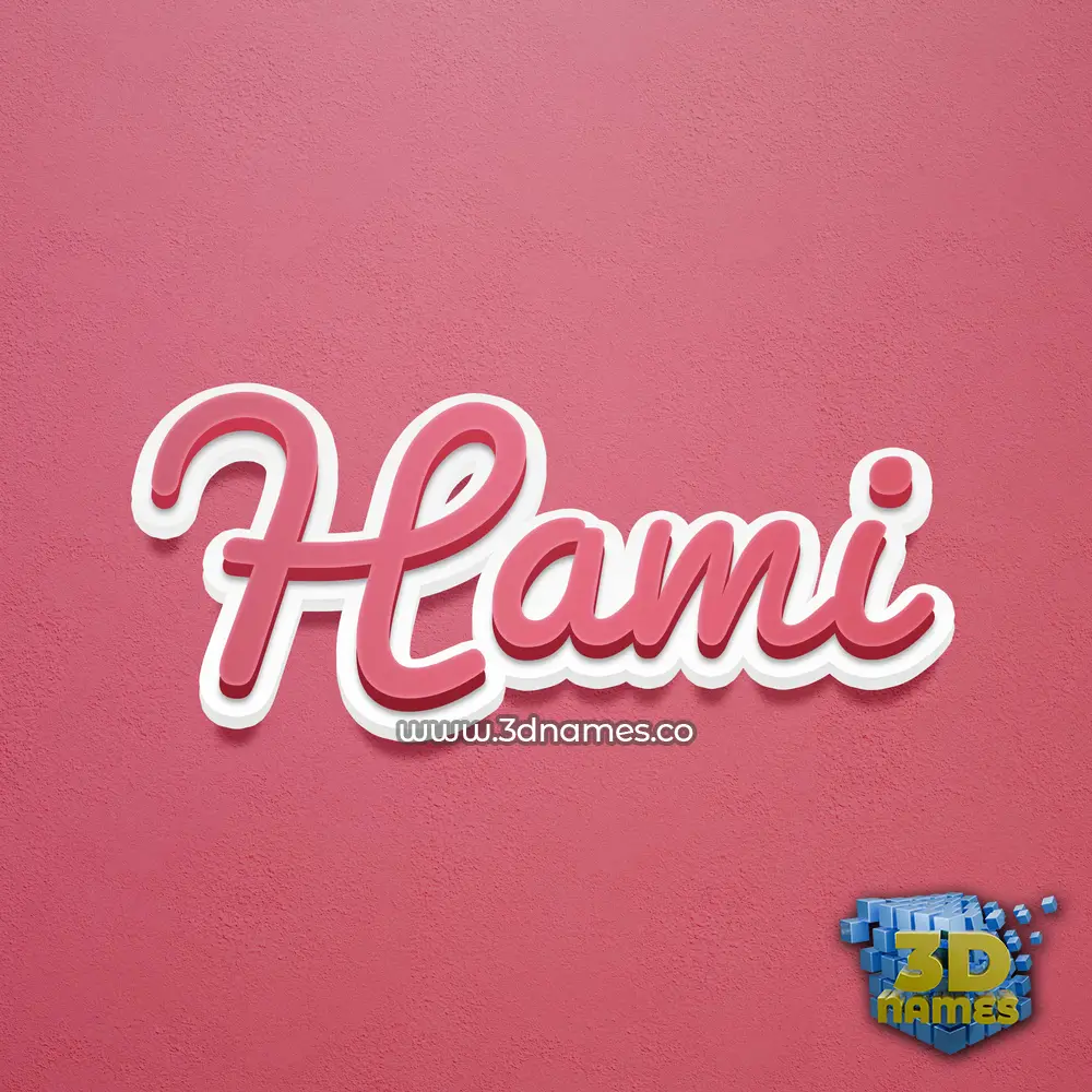 hami in Red Scribble style - 3D name wallpaper