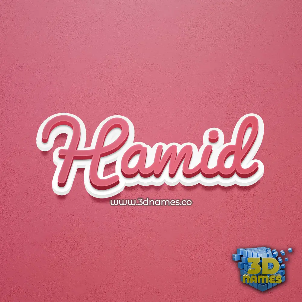 hamid in Red Scribble style - 3D name wallpaper
