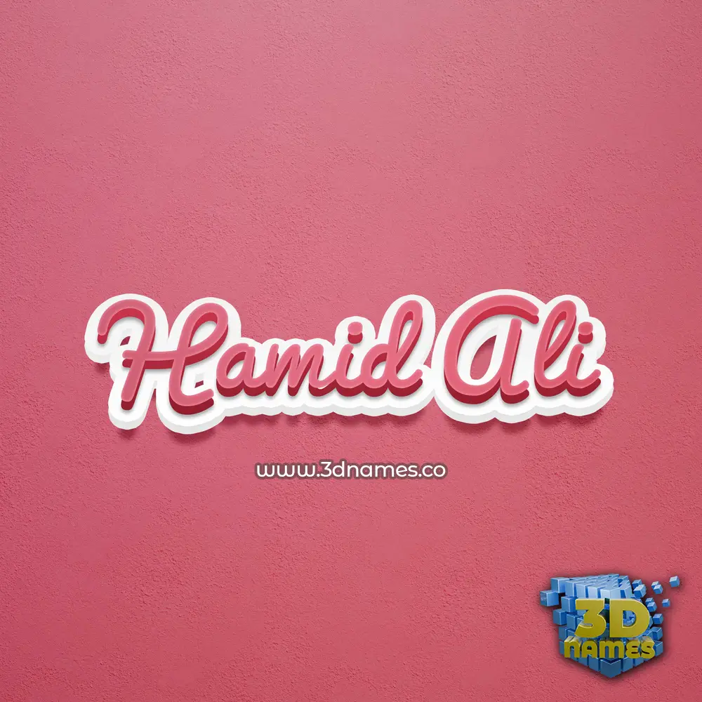 hamid ali in Red Scribble style - 3D name wallpaper