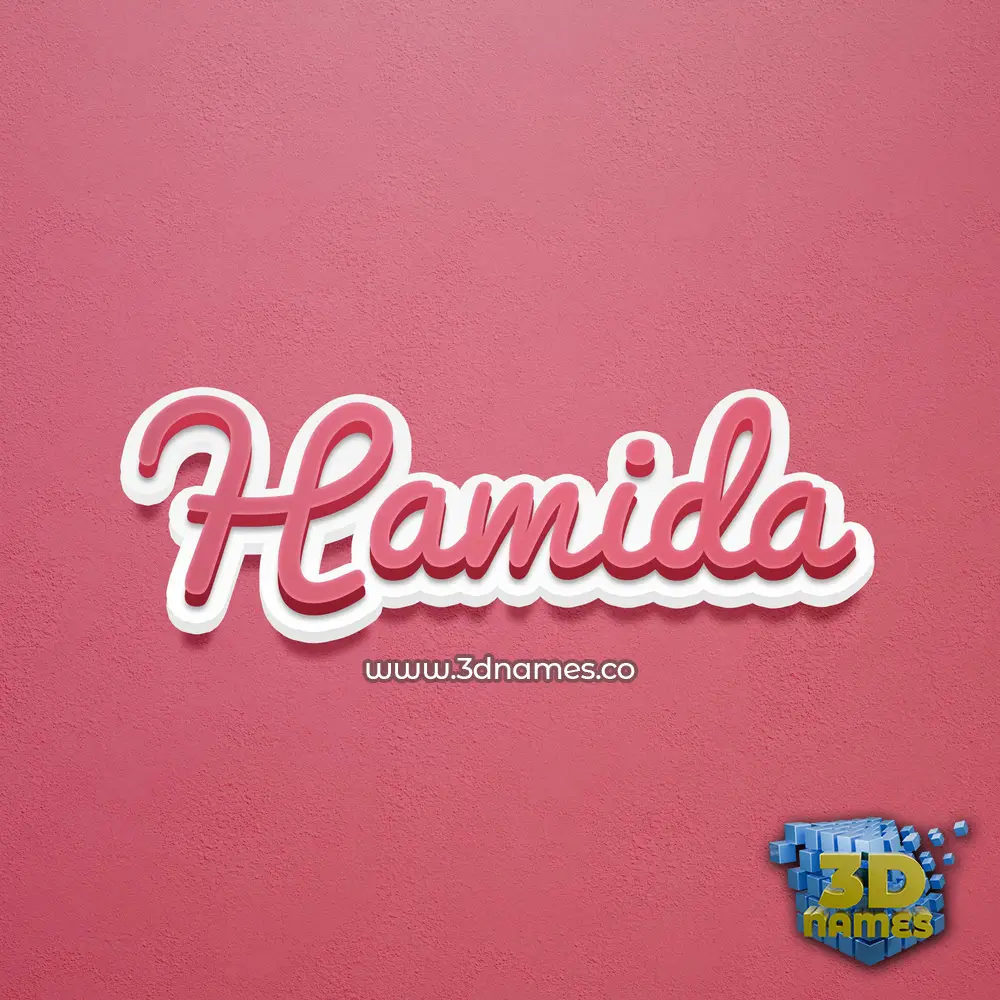 hamida in Red Scribble style - 3D name wallpaper