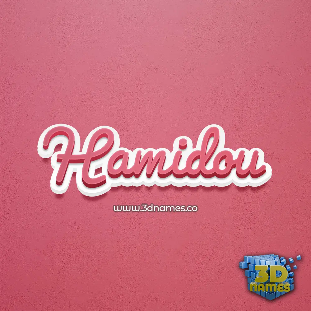 hamidou in Red Scribble style - 3D name wallpaper