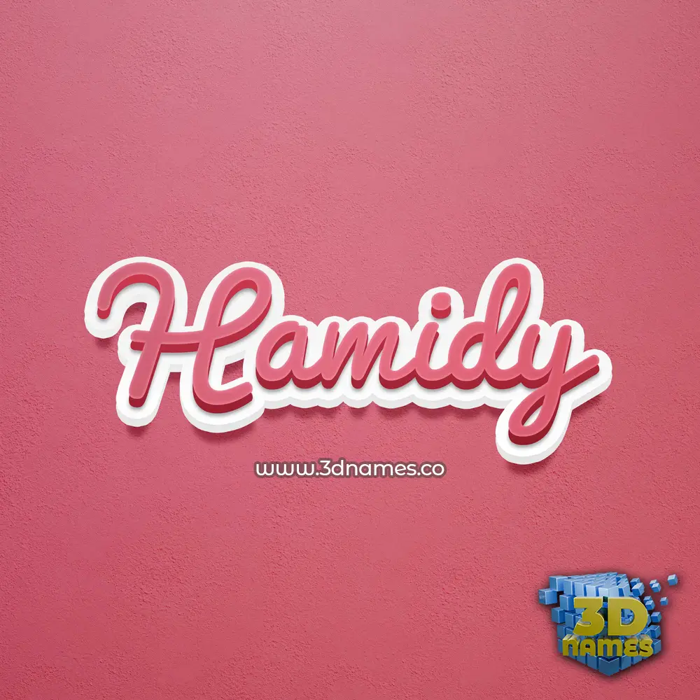 hamidy in Red Scribble style - 3D name wallpaper