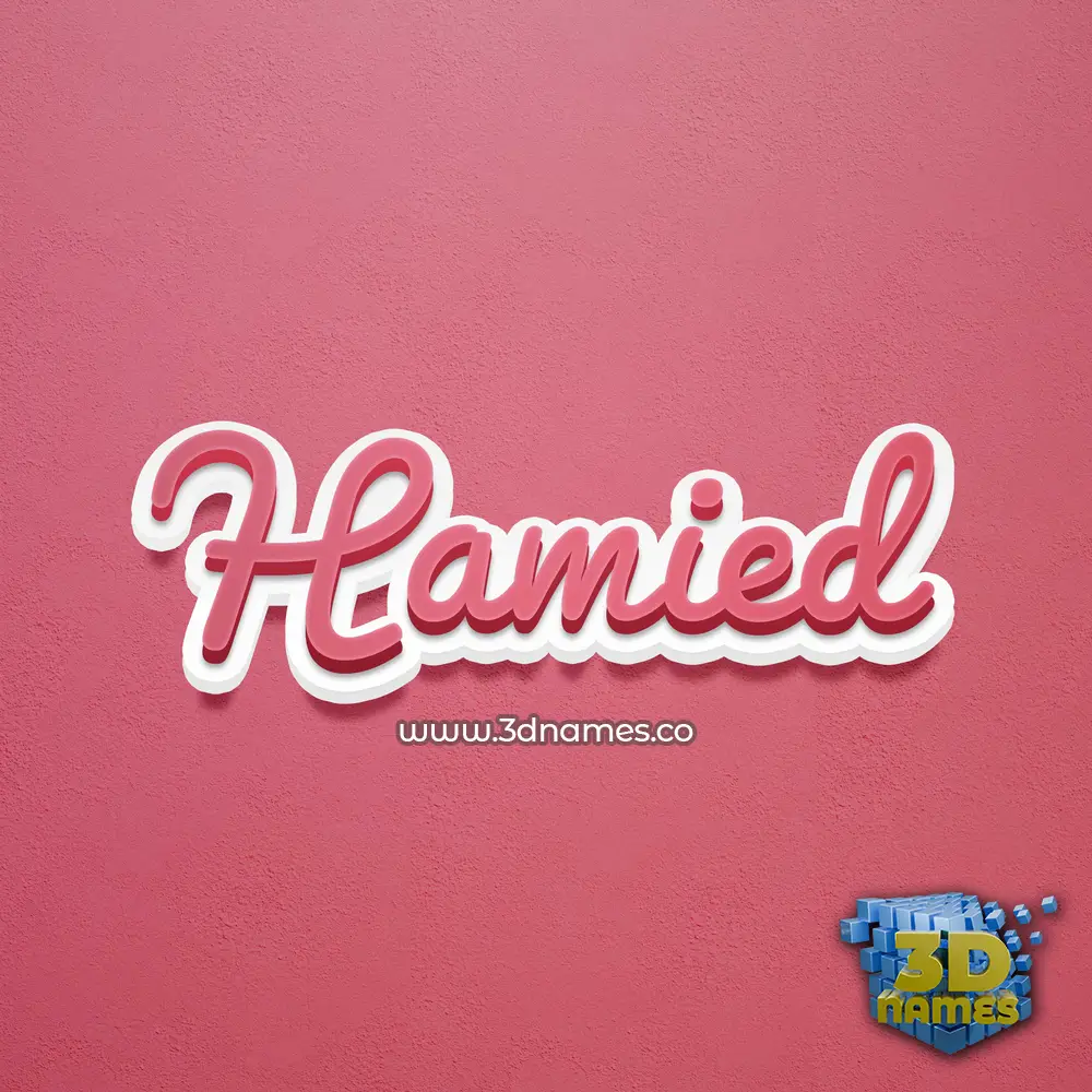 hamied in Red Scribble style - 3D name wallpaper