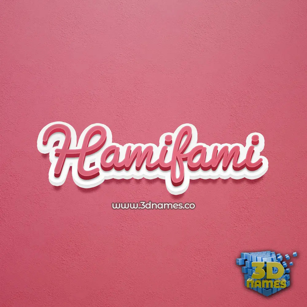 hamifami in Red Scribble style - 3D name wallpaper
