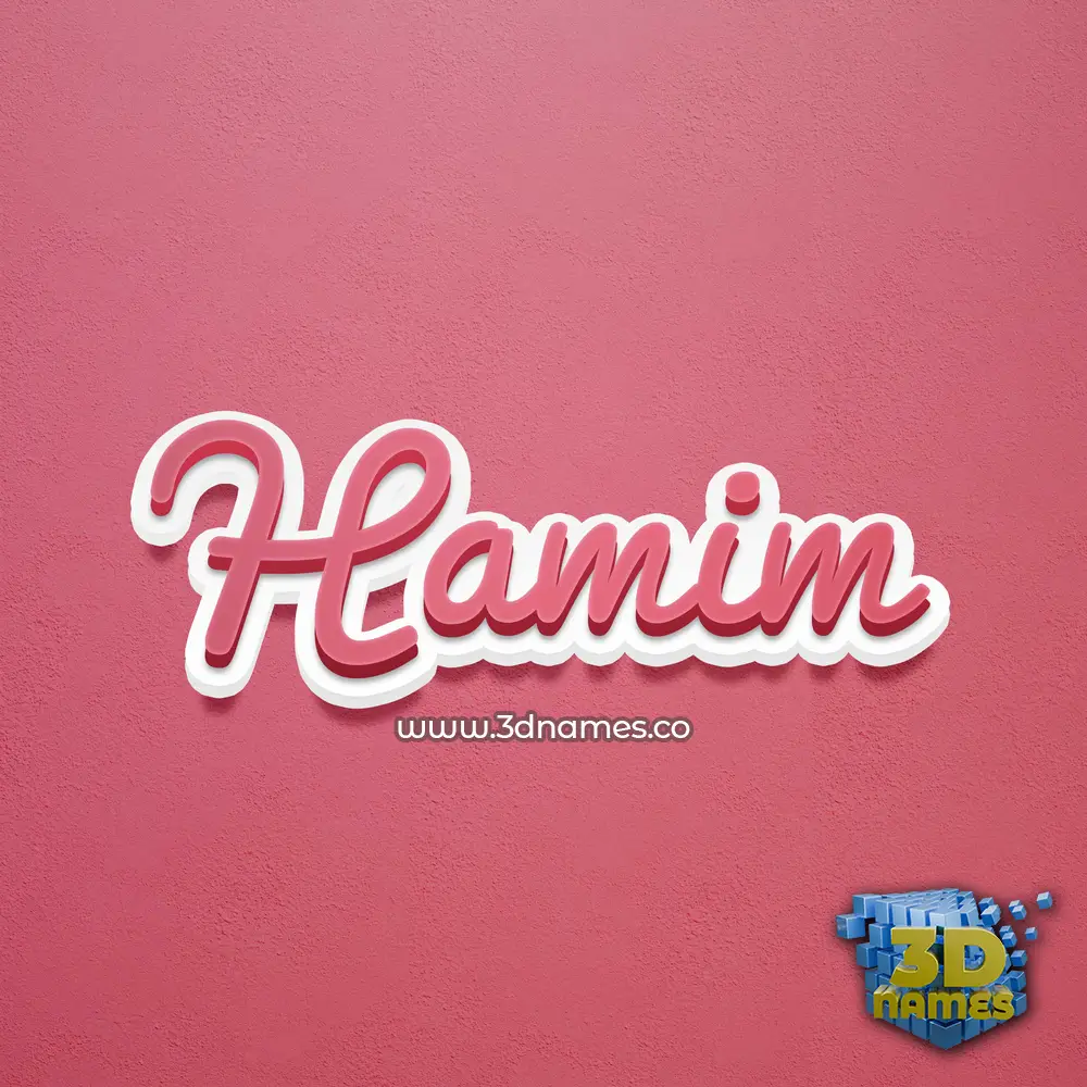 hamim in Red Scribble style - 3D name wallpaper