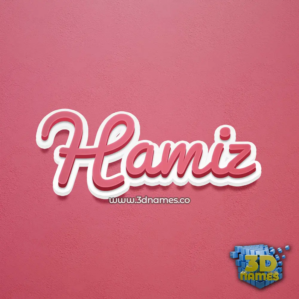 hamiz in Red Scribble style - 3D name wallpaper
