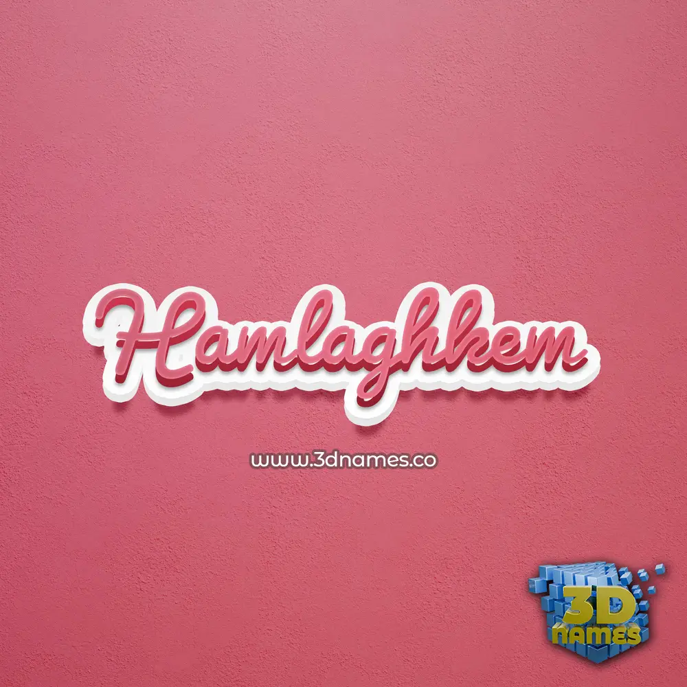 hamlaghkem in Red Scribble style - 3D name wallpaper