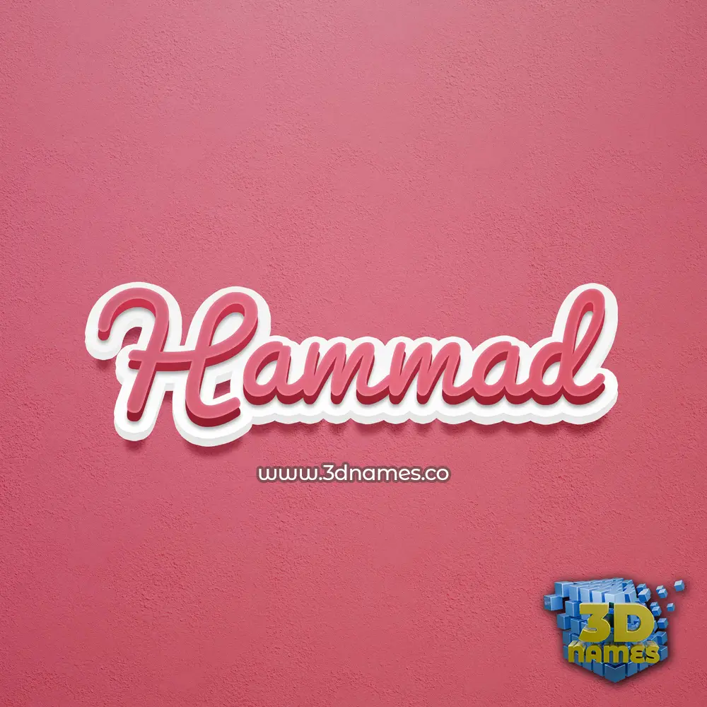 hammad in Red Scribble style - 3D name wallpaper