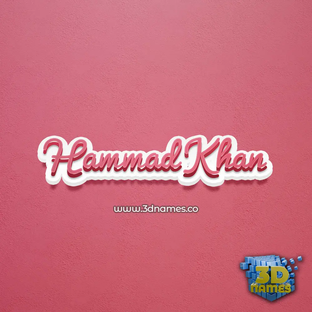 hammad khan in Red Scribble style - 3D name wallpaper