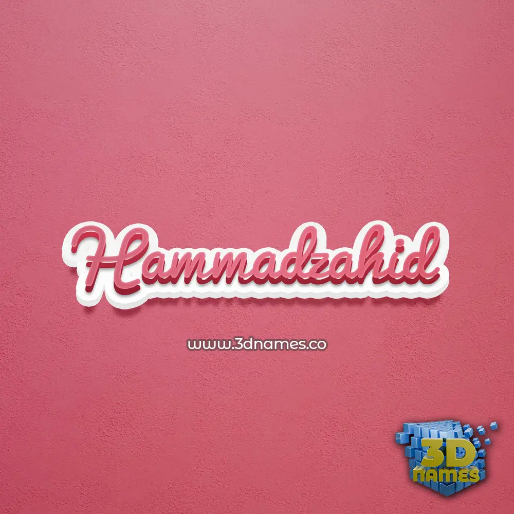 hammadzahid in Red Scribble style - 3D name wallpaper