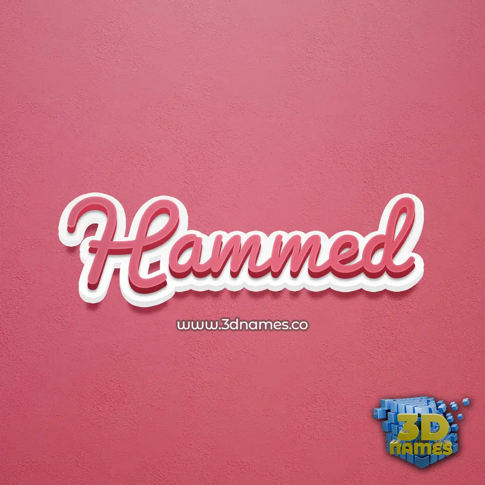 hammed in Red Scribble style - 3D name wallpaper