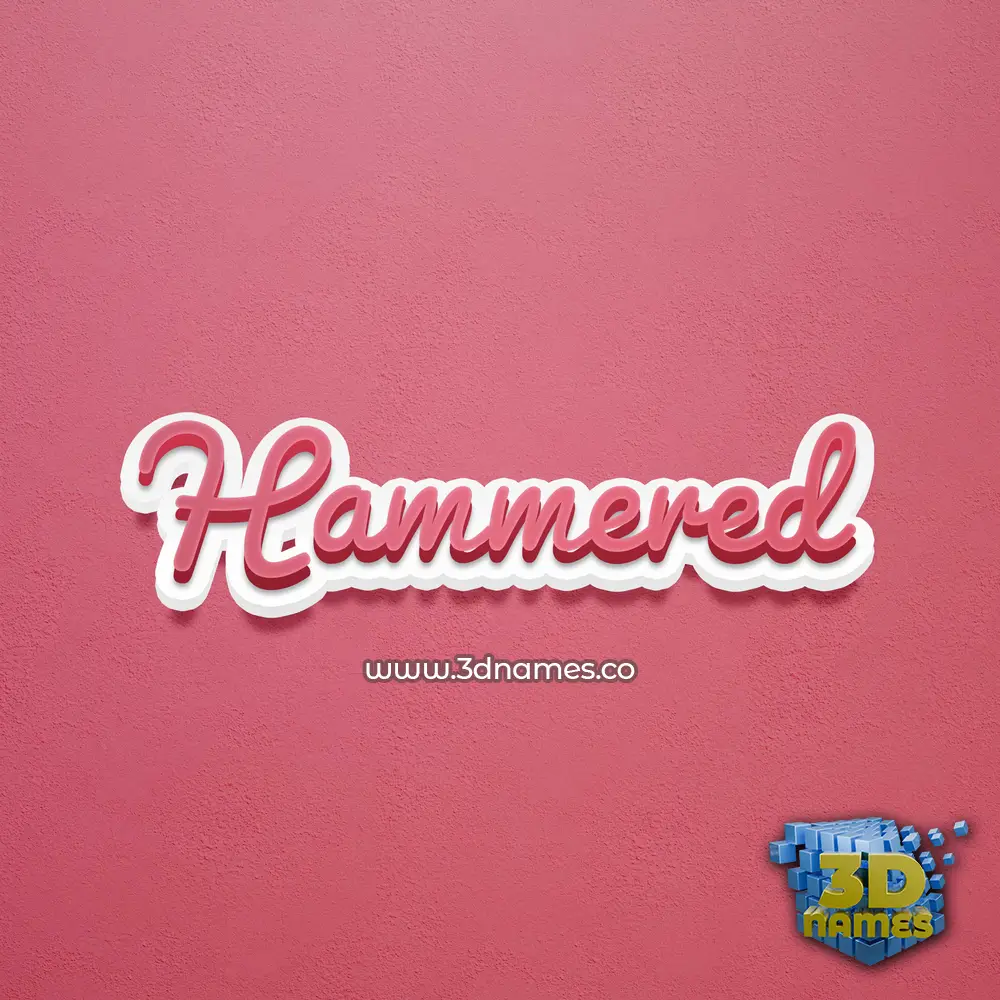 hammered in Red Scribble style - 3D name wallpaper
