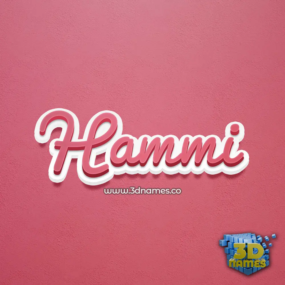 hammi in Red Scribble style - 3D name wallpaper
