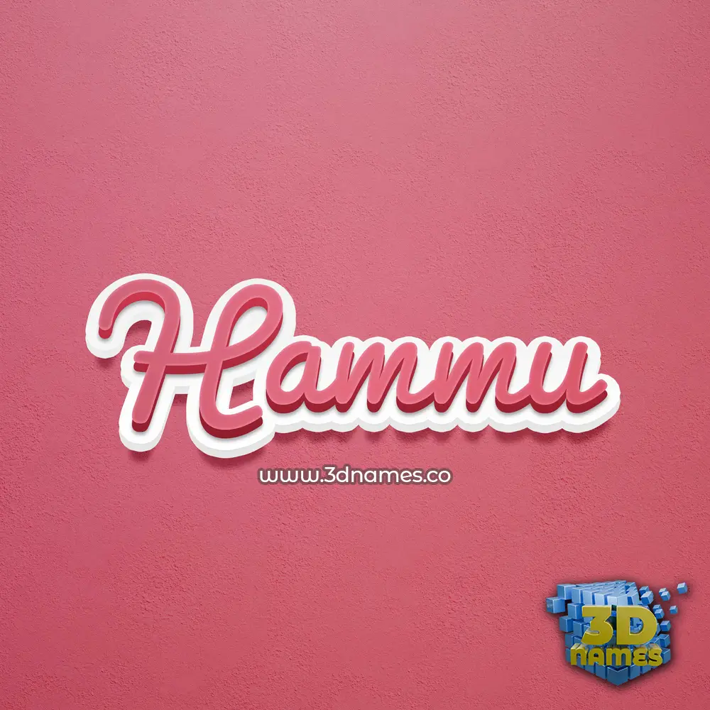 hammu in Red Scribble style - 3D name wallpaper