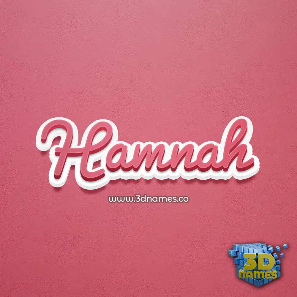 hamnah in Red Scribble style - 3D name wallpaper