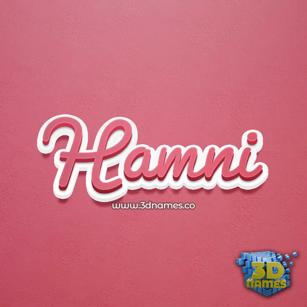 hamni in Red Scribble style - 3D name wallpaper