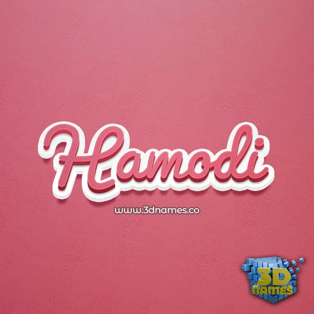 hamodi in Red Scribble style - 3D name wallpaper