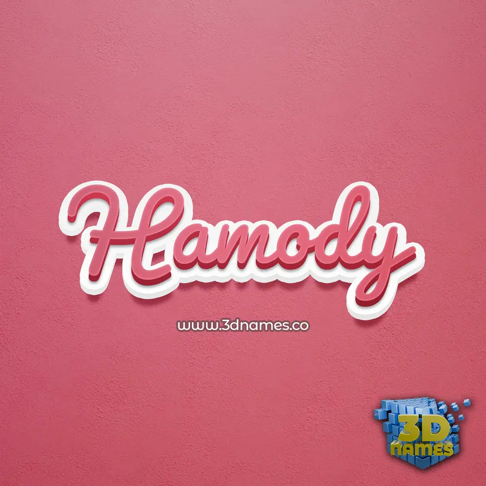 hamody in Red Scribble style - 3D name wallpaper
