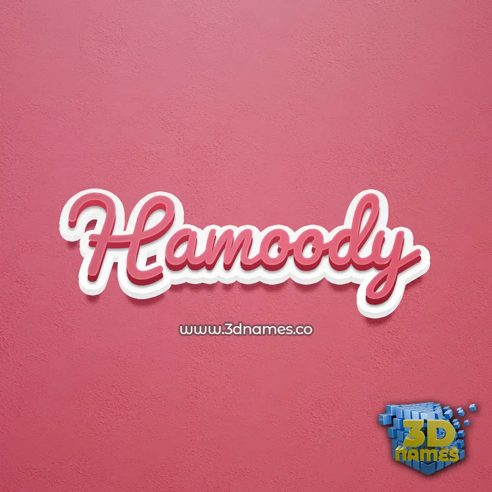 hamoody in Red Scribble style - 3D name wallpaper