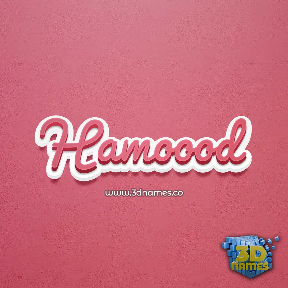 hamoood in Red Scribble style - 3D name wallpaper