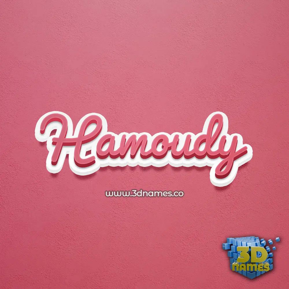 hamoudy in Red Scribble style - 3D name wallpaper