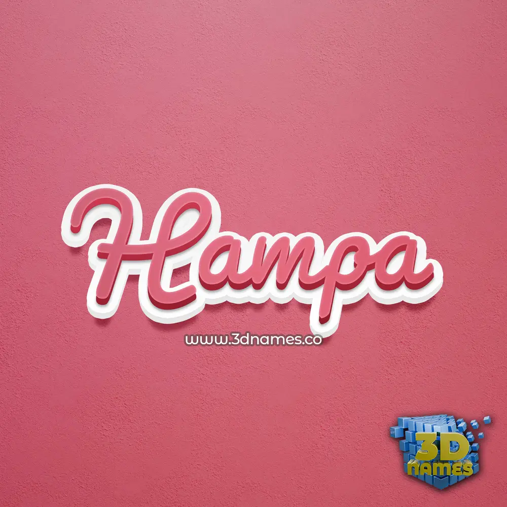 hampa in Red Scribble style - 3D name wallpaper