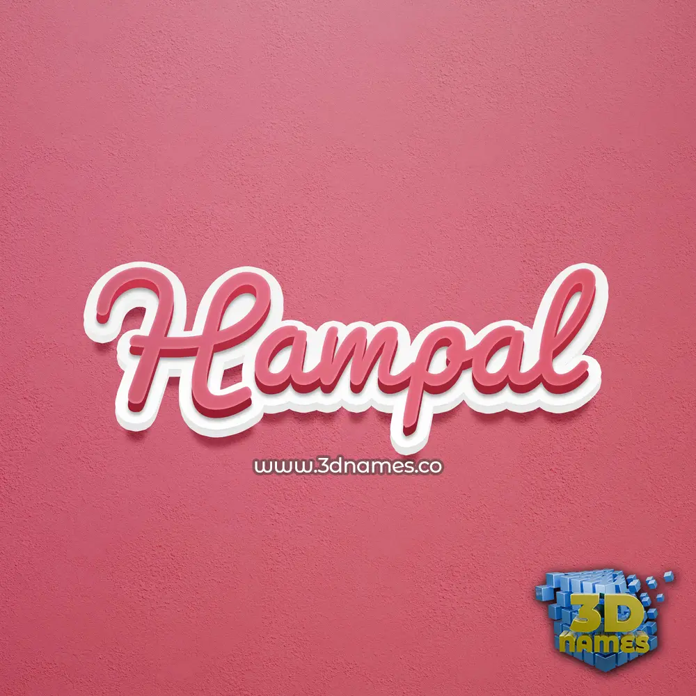 hampal in Red Scribble style - 3D name wallpaper