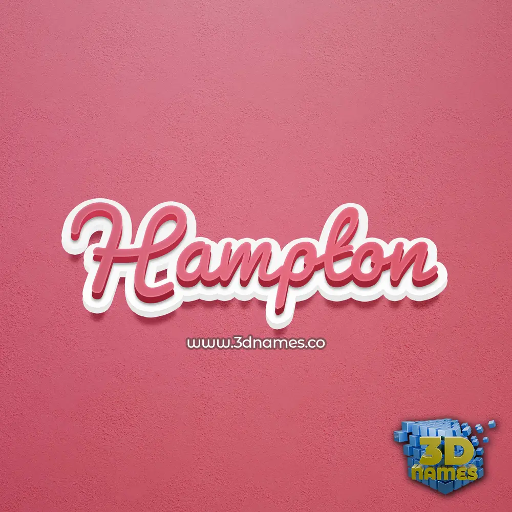 hampton in Red Scribble style - 3D name wallpaper