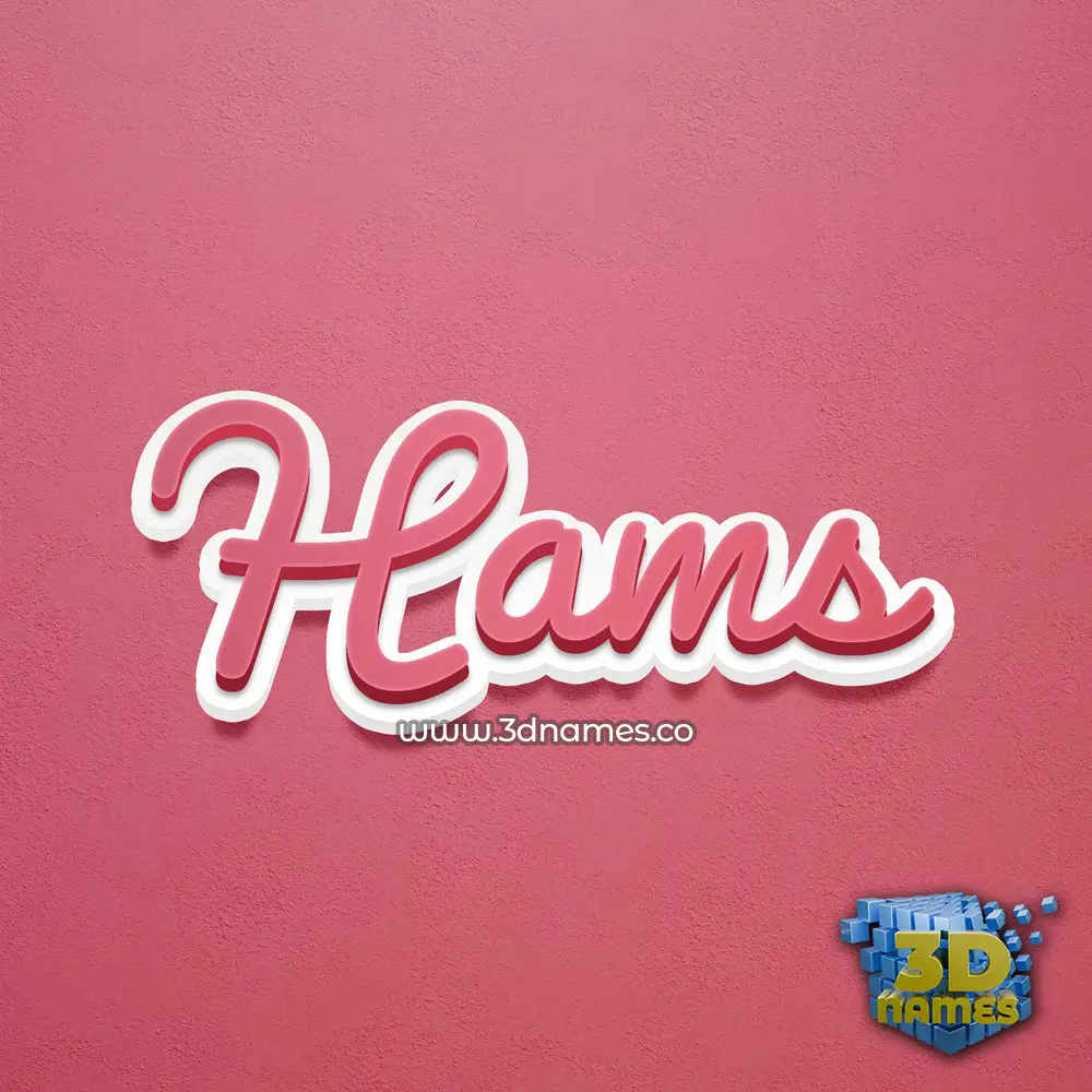 hams in Red Scribble style - 3D name wallpaper
