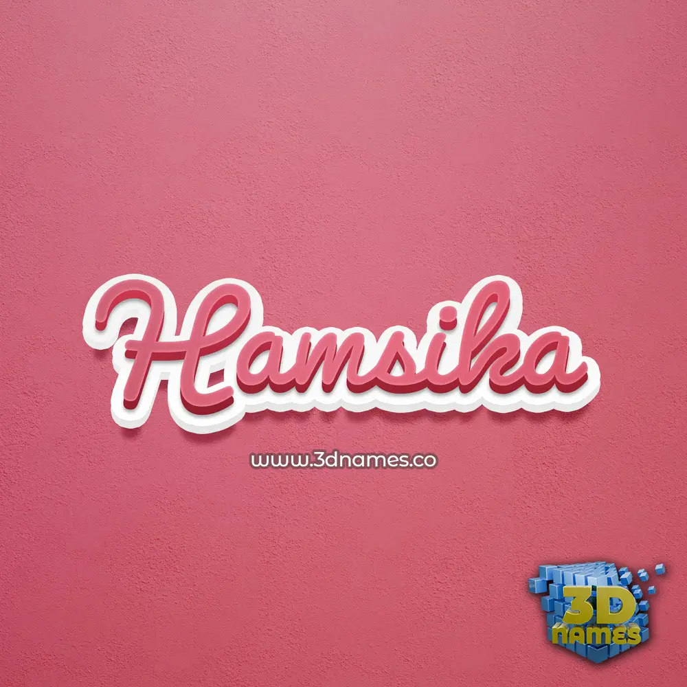 hamsika in Red Scribble style - 3D name wallpaper