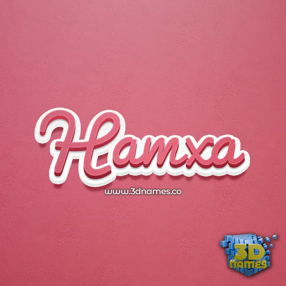 hamxa in Red Scribble style - 3D name wallpaper