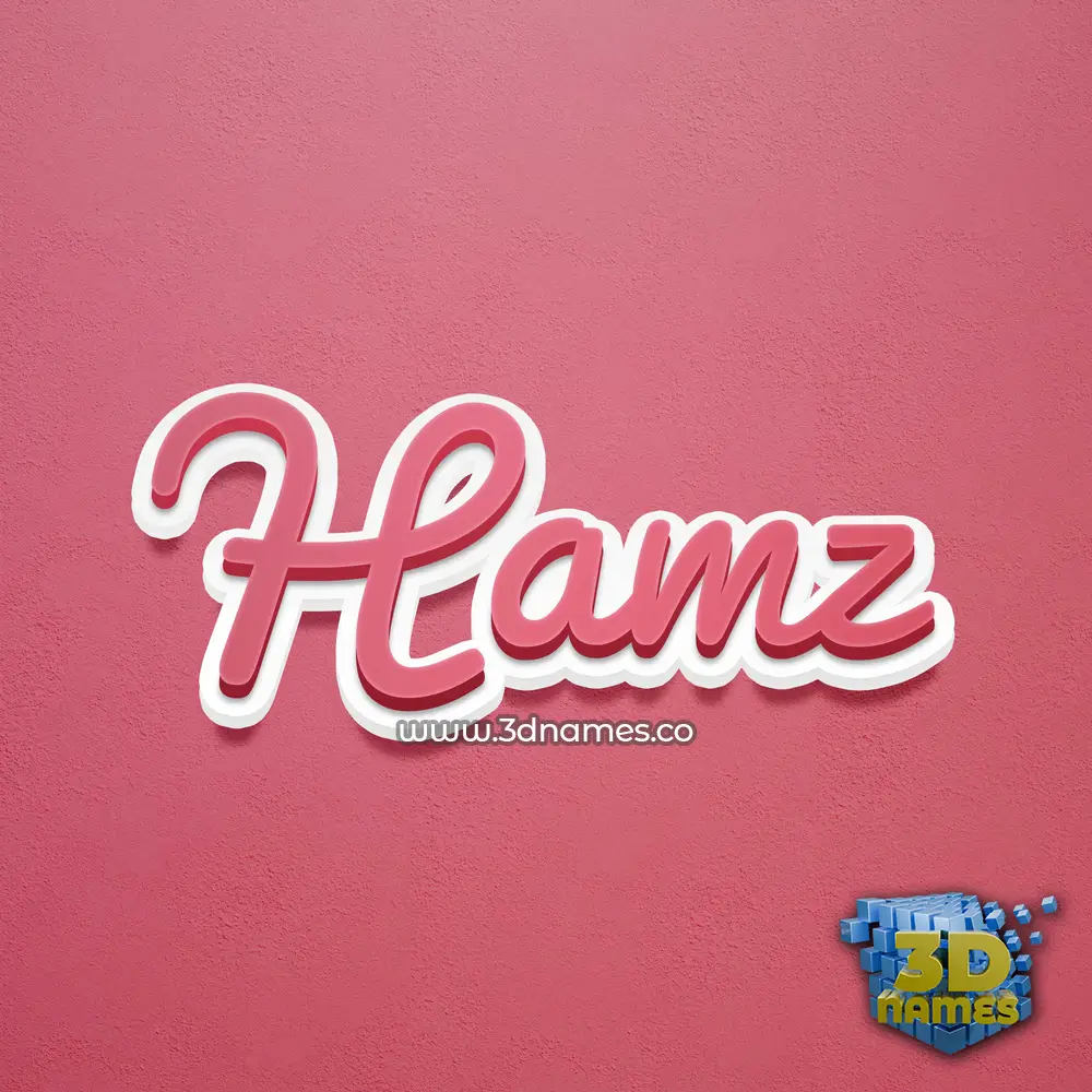 hamz in Red Scribble style - 3D name wallpaper