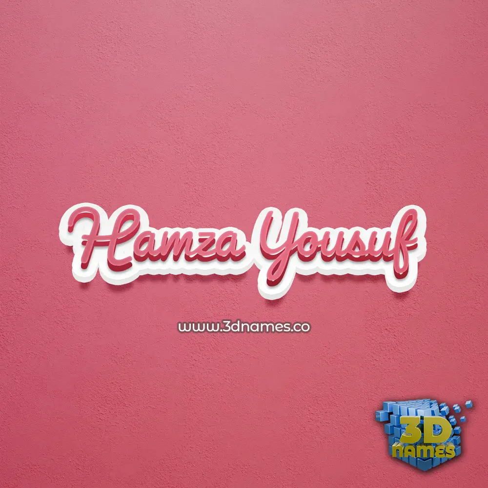 hamza yousuf in Red Scribble style - 3D name wallpaper