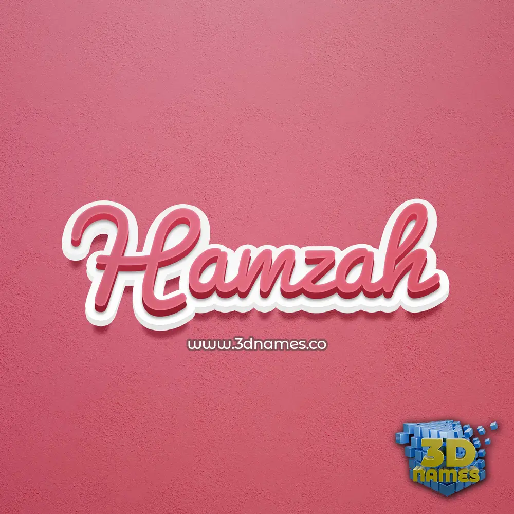 hamzah in Red Scribble style - 3D name wallpaper